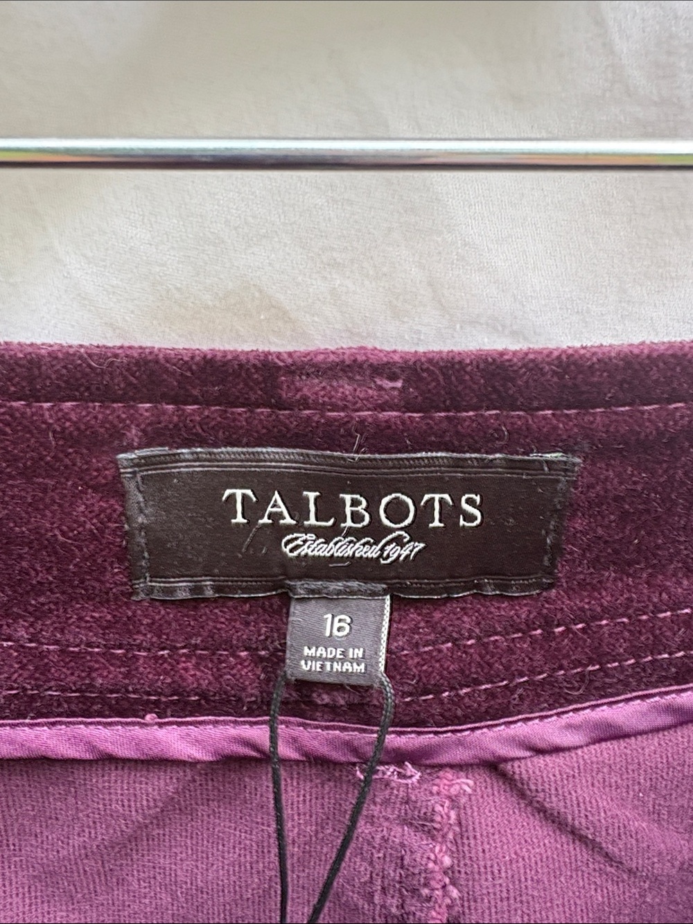 Talbots Plum Velvet Pencil Skirt - Picture 2 of 12